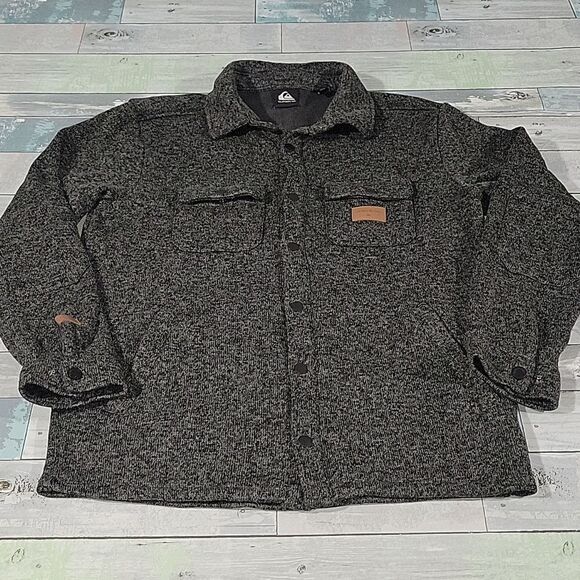Quiksilver Button Down Gray Jacket sz Small - Picture 1 of 7